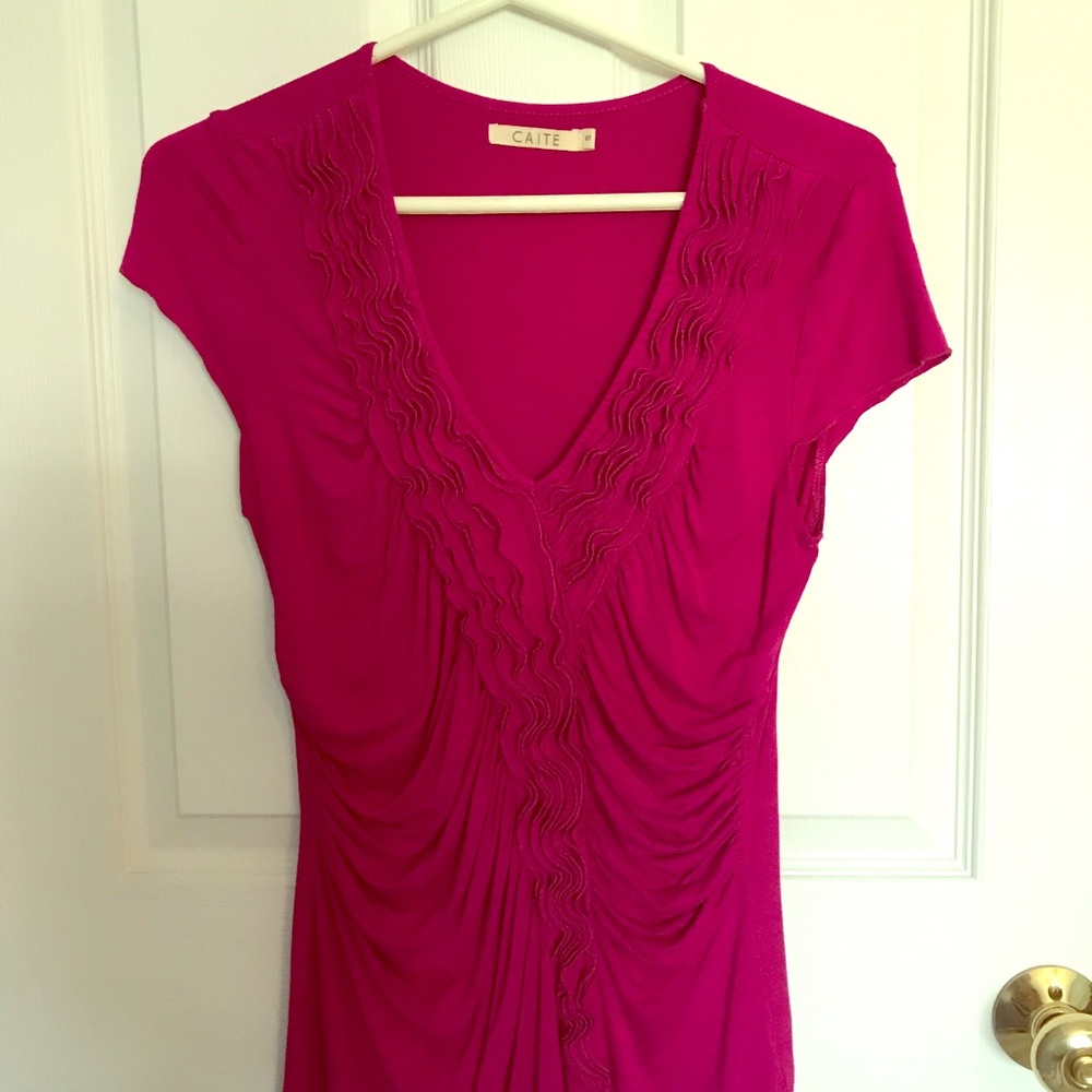 Pink ruffled top